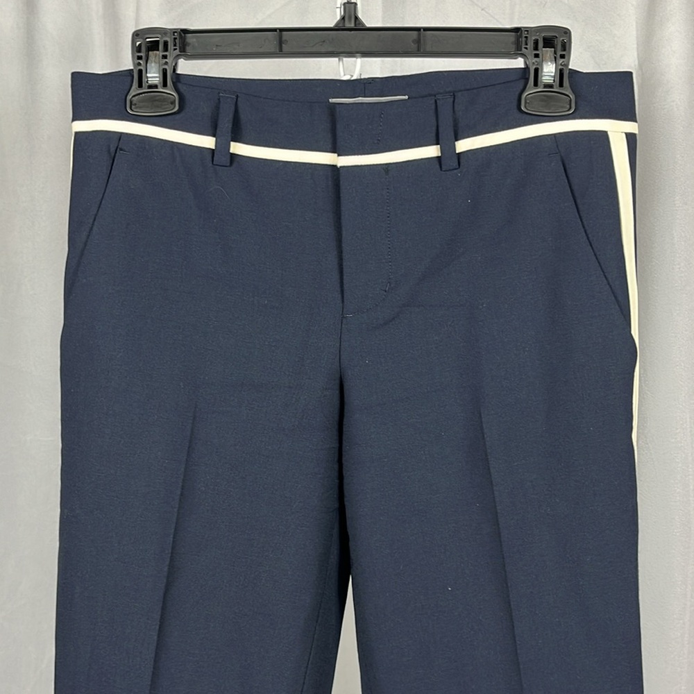 Vince Wool Nautical Strapping Tuxedo Navy Blue Pants. - Picture 5 of 9